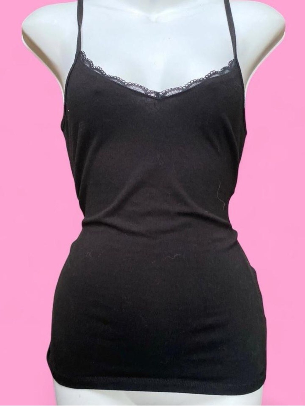 Black Lace Trim Spaghetti Strap Cami